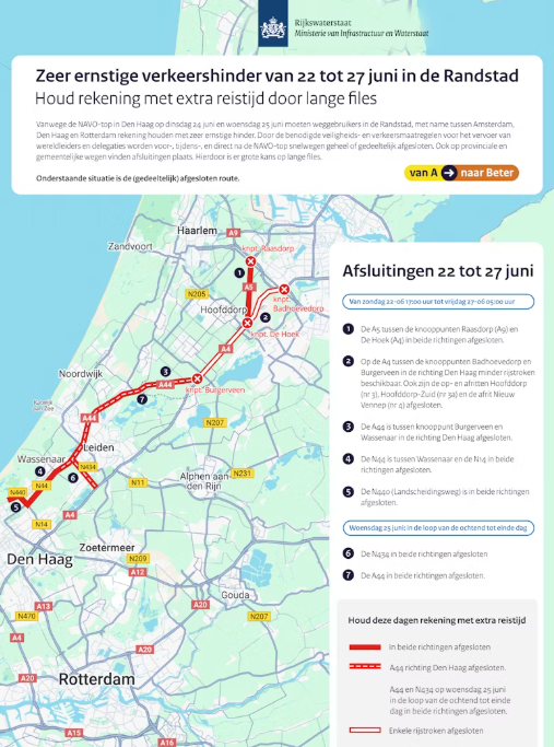Verkeershinder rondom NAVO top